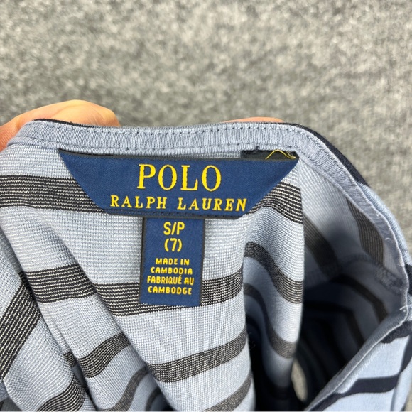 Polo Ralph Lauren Girls Striped Stretch Ponte Dress Small 7 Short Sleeve - Picture 4 of 8